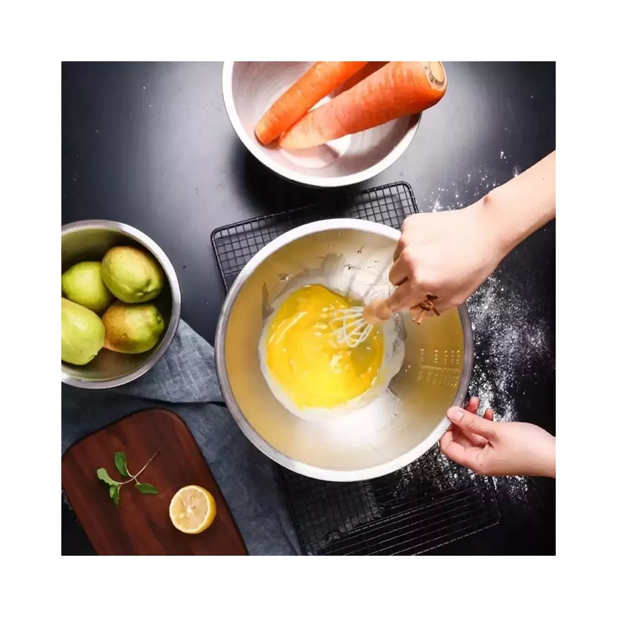 GENERICO - Pack 3 Bowls Repostería Cocina Ensaladas 24cm