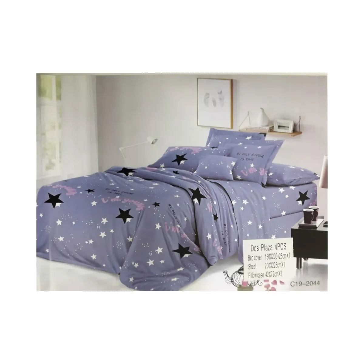 GENERICO - Juego De Sábanas Estampadas 2 Plazas  - 4 Piezas