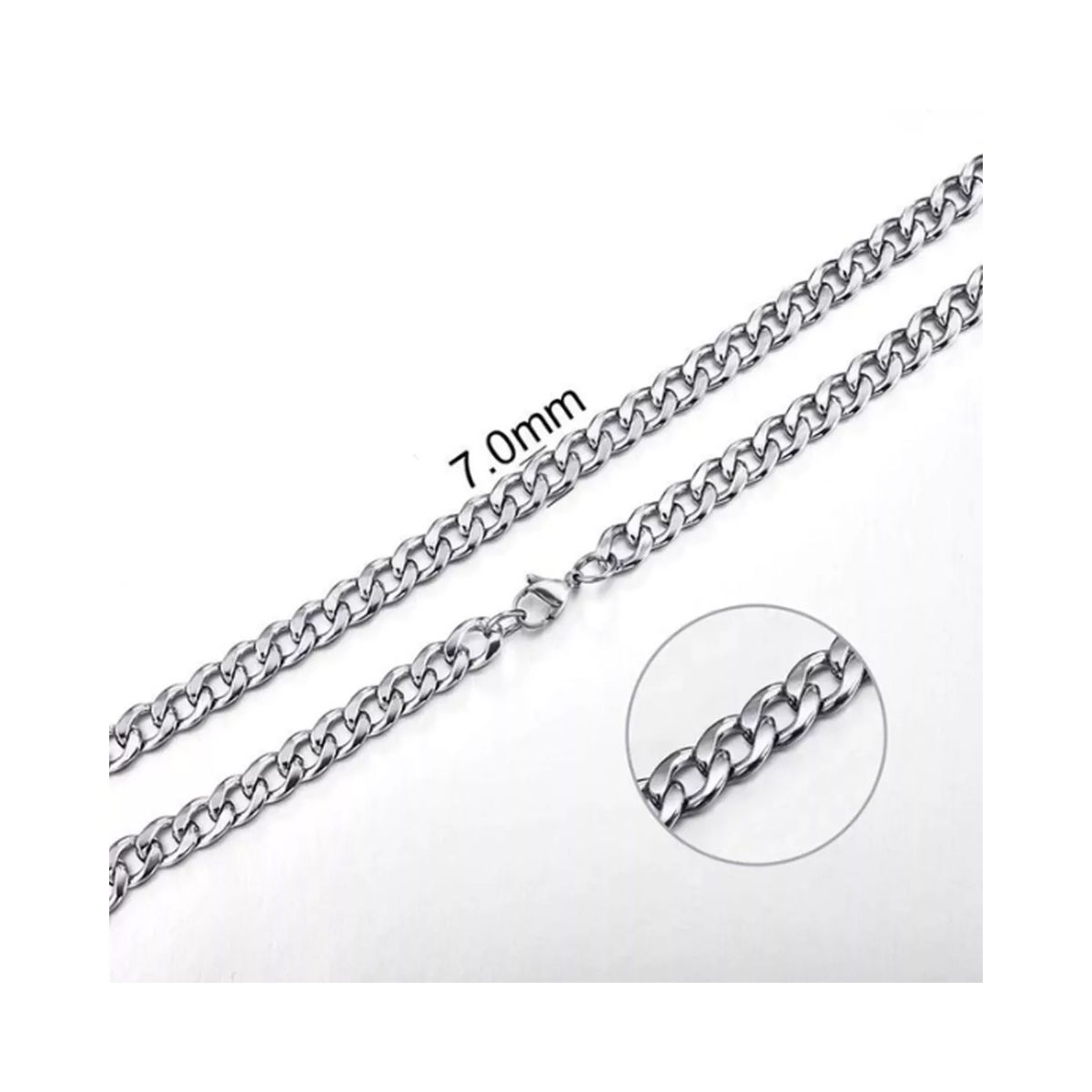 GENERICO - Collar Cadena Hombre Acero Inoxidable Grumet 7mm 60cm