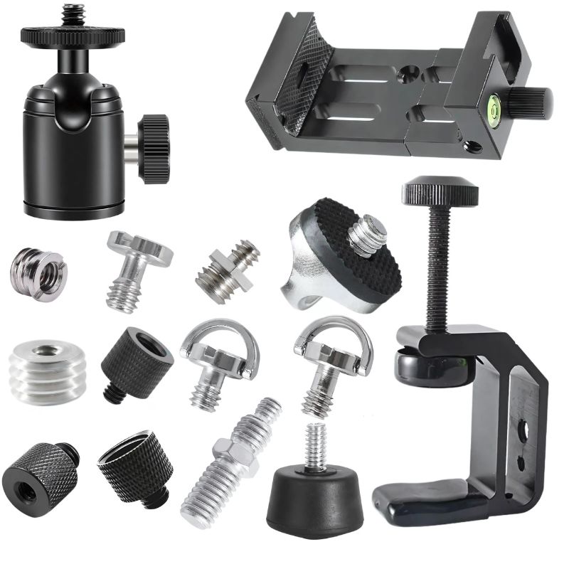 GENERICO - Set adaptadores completo fotografía profesional cabezal c-clamp