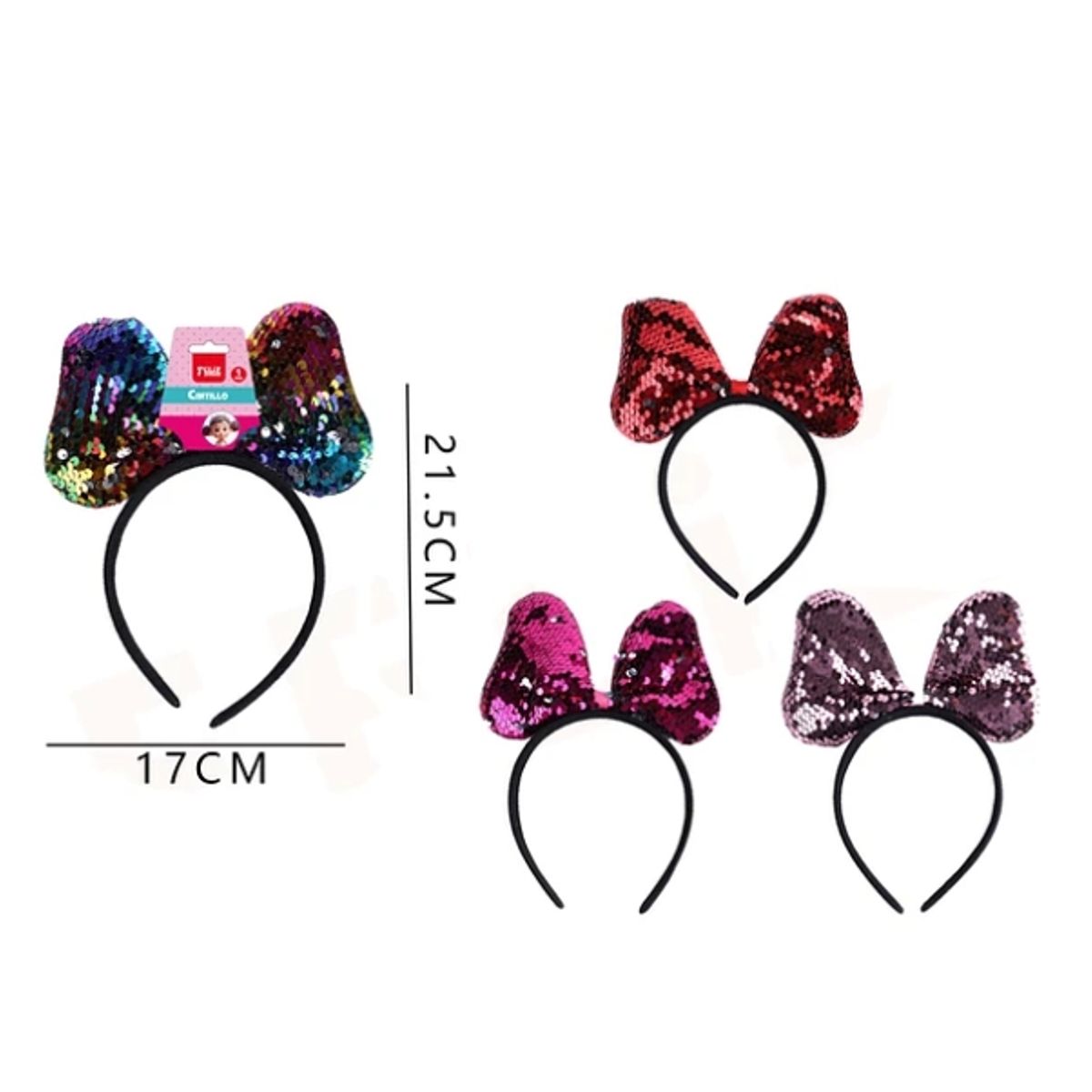 GENERICO - Cintillo Mkouse Con Lentejuelas 17x215Cm