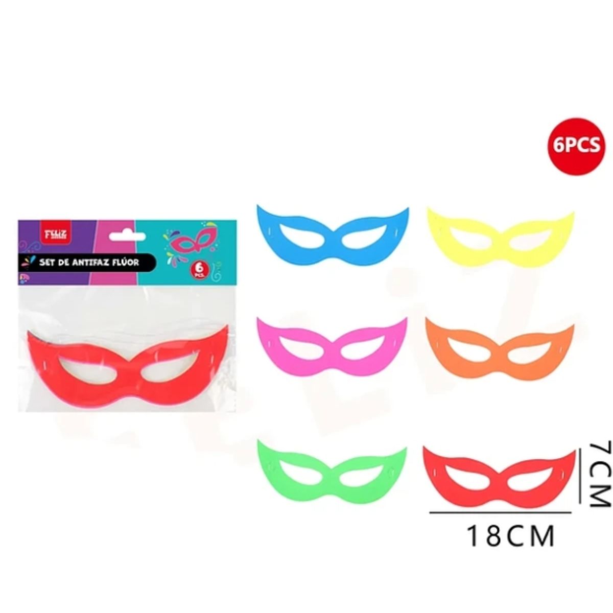 GENERICO - Set Antifaz Fluor 187 Cm