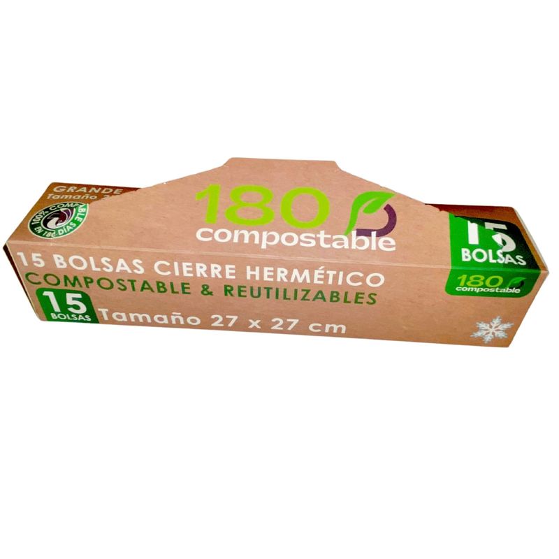 GENERICO - 15 Bolsas Herméticas Doble Cierre para Alimentos (Grande, 27x27cm)