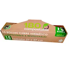 GENERICO - 15 Bolsas Herméticas Doble Cierre para Alimentos (Grande, 27x27cm)
