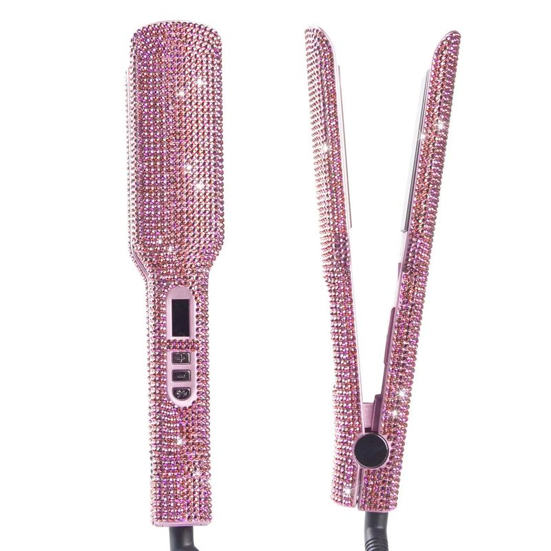 GENERICO - Plancha Cabello Profesional Premium Diamantes Nano Titanium Rose