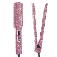 GENERICO - Plancha Cabello Profesional Premium Diamantes Nano Titanium Rose