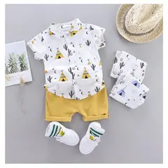 GENERICO - CONJUNTO BEBÉ NIÑO SHORT MÁS CAMISA PEQUEÑA LUZ
