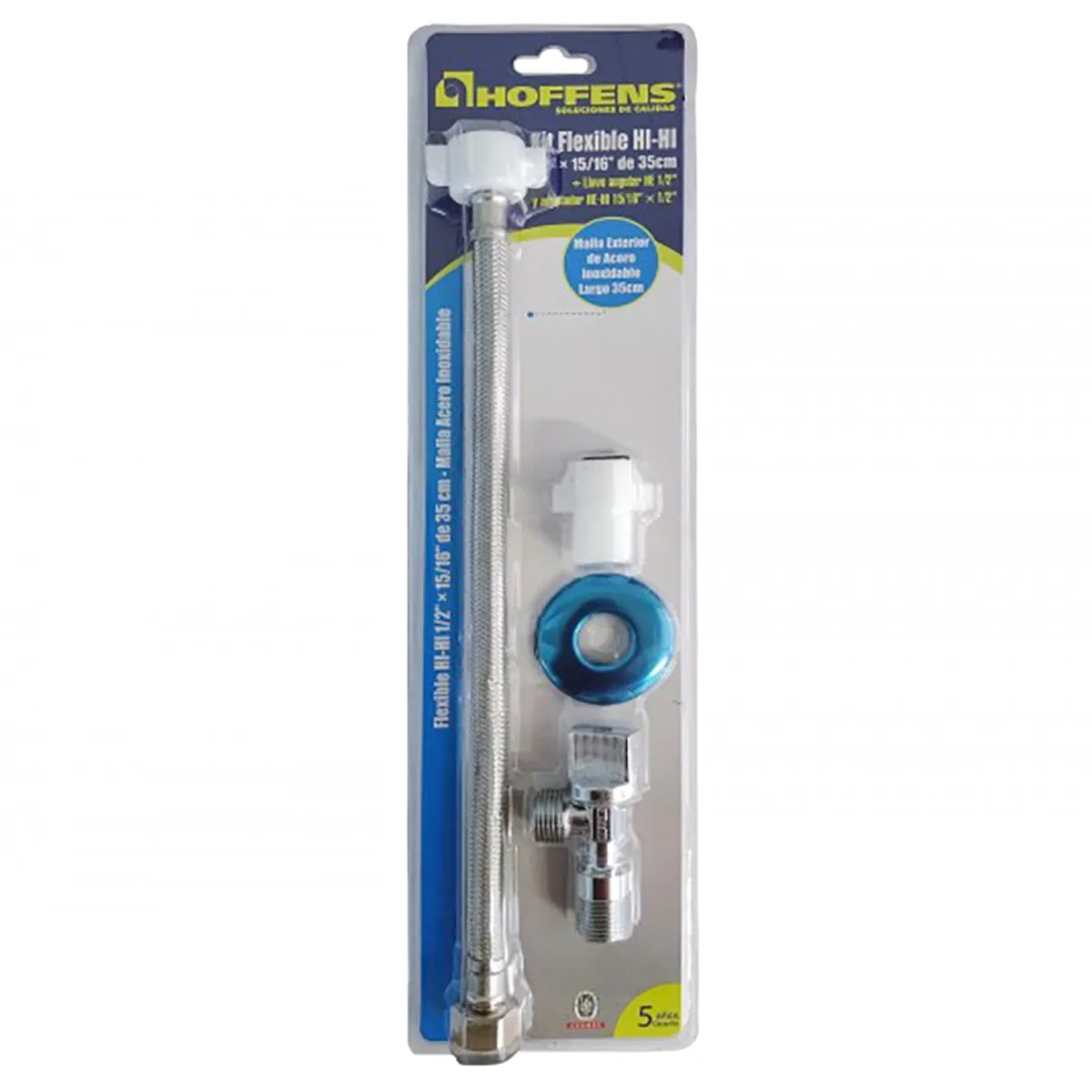 HOFFMANN - Llave Angular Set Con Flexible Wc 35 Cm Hi-hi 1/2 X 15/16