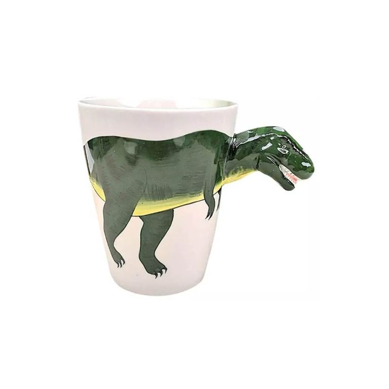 LookHUMAN Pierogisaurus - Taza de café de cerámica blanca de 15 onzas