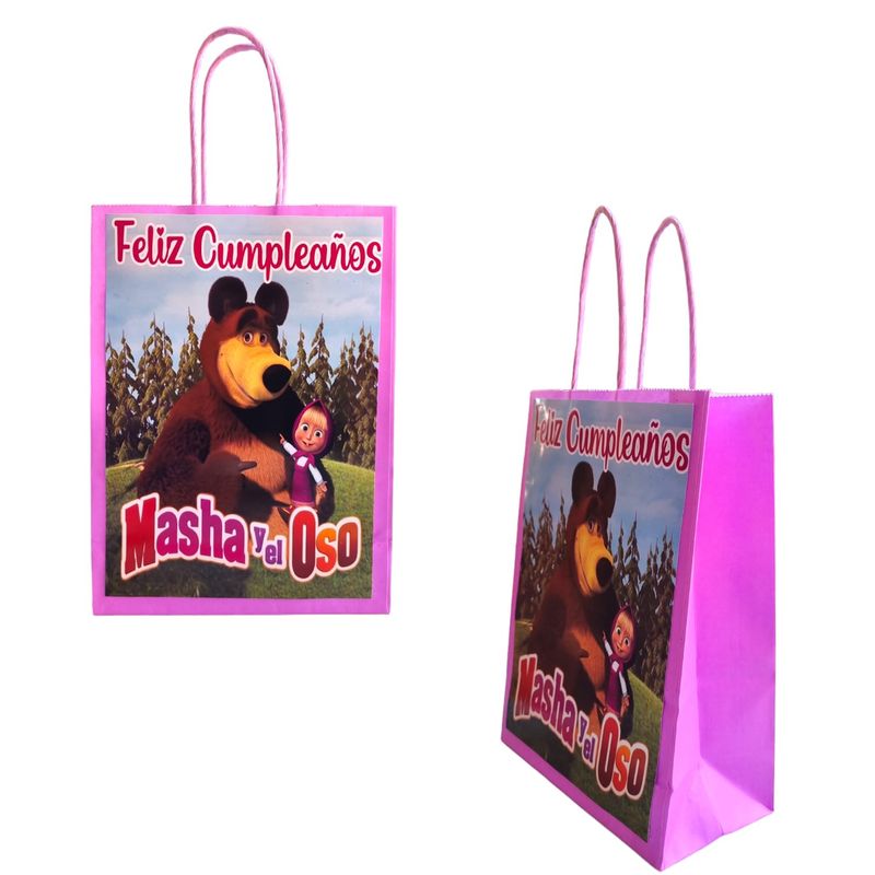 GENERICO - Bolsas para Dulces Temática Masha y el Oso 12u