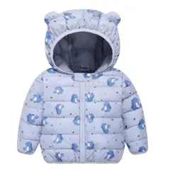JUMP KIDS - Parka Con Capucha Y Mangas Larga Niña Dinosaurio Azul