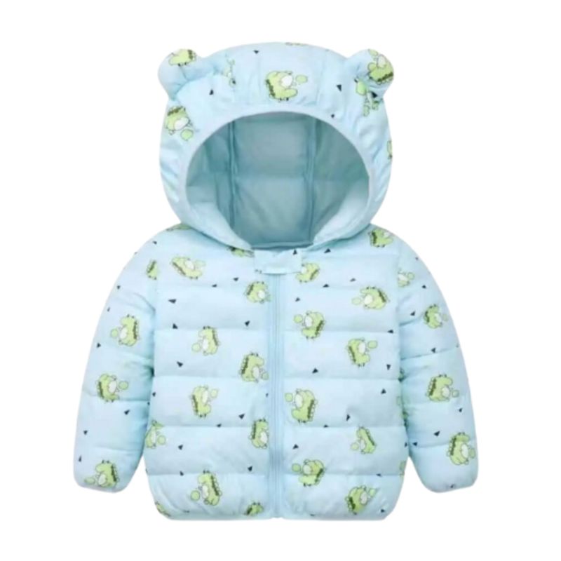 JUMP KIDS - Parka Con Capucha Y Mangas Larga Niño Dinosaurio Azul Claro Jump Kids
