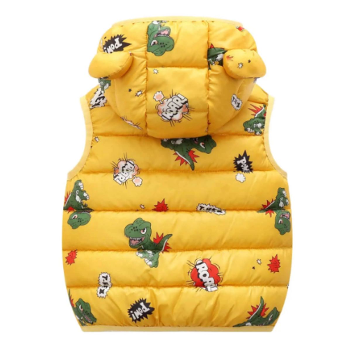 JUMP KIDS - Parka Con Capucha Sin Mangas Niño Dinosaurio T-Rex Amarillo Jump Kids