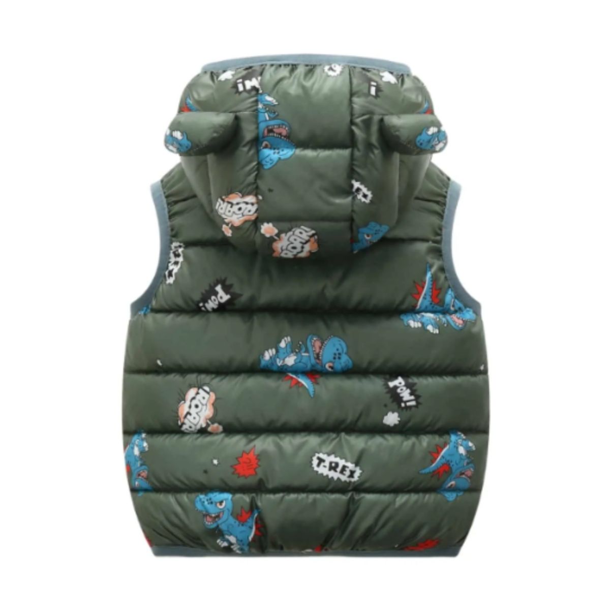 JUMP KIDS - Parka Con Capucha Sin Mangas Niño Dinosaurios Verde Oscuro Jump Kids