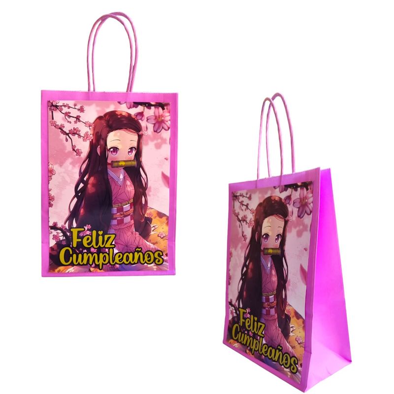 GENERICO - Bolsas para Dulces Temática Nezuko 12u