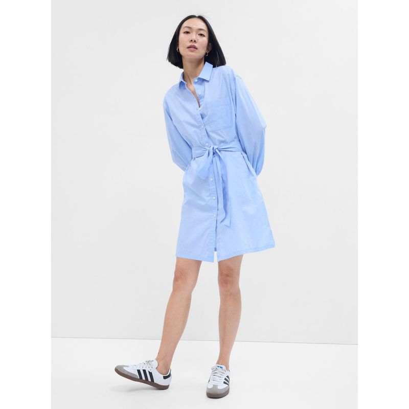 GAP - Vestido Camisero Mujer Celeste