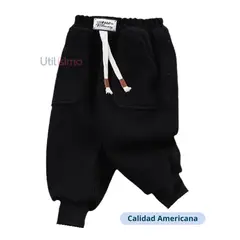 JUMP KIDS - Pantalón de Cotele Frizados Con Chiporro Niño Negro