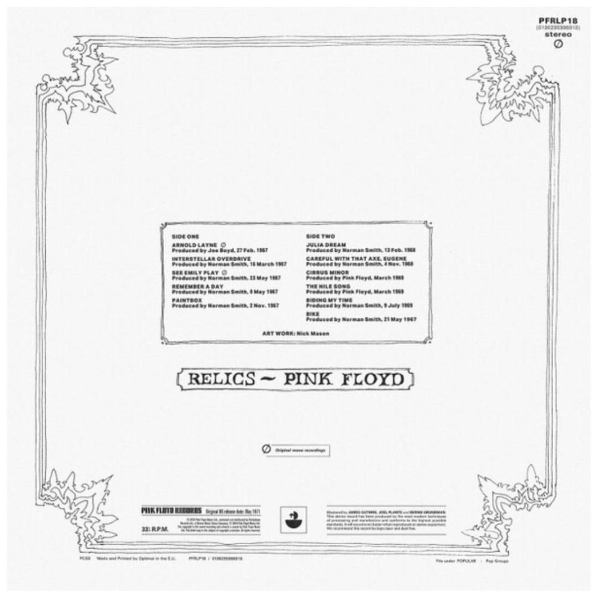 HITWAY MUSIC - PINK FLOYD - RELICS - VINILO HITWAY MUSIC