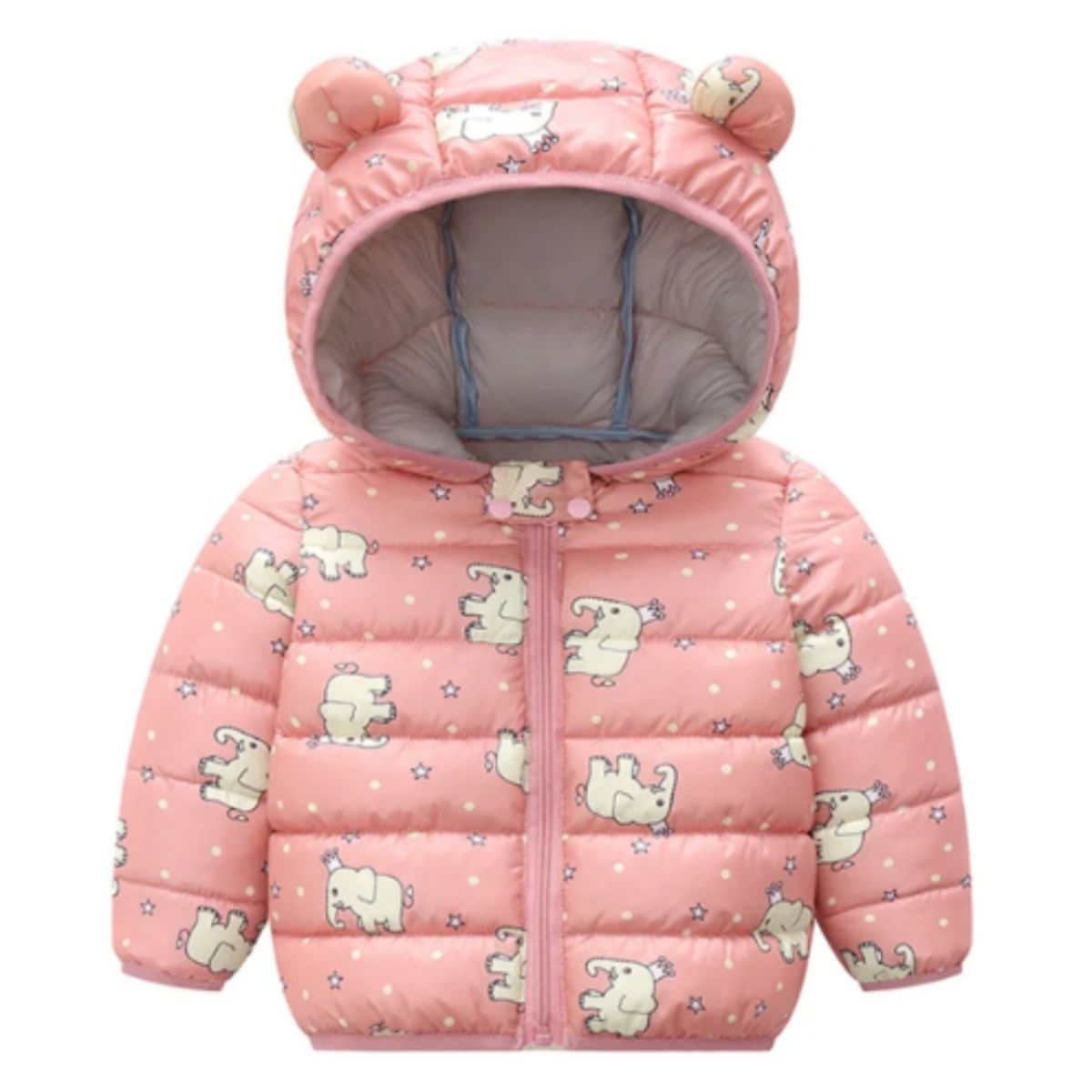 JUMP KIDS - Parka Con Capucha Y Mangas Larga Niña Elefante Coral Claro Jump Kids