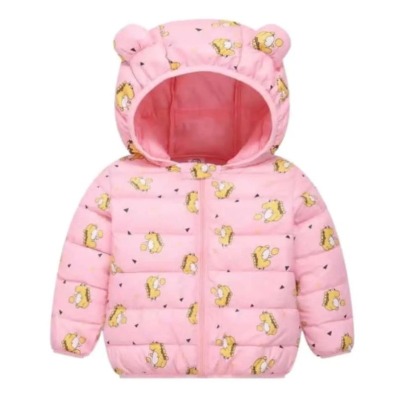 JUMP KIDS - Parka Con Capucha Y Mangas Larga Niña Dinosaurio Rosa Jump Kids