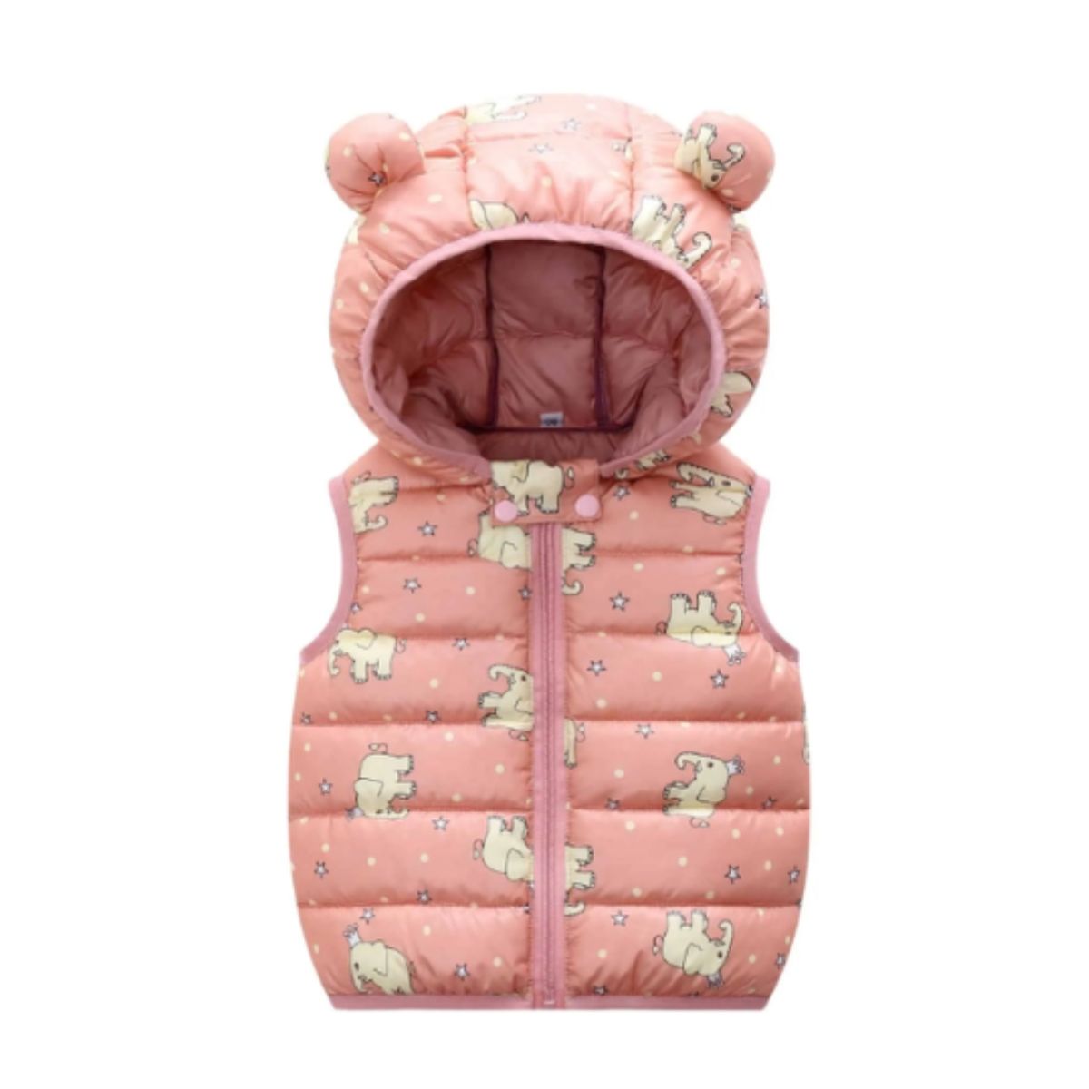 JUMP KIDS - Parka Con Capucha Sin Mangas Niña Elefante Coral Jump Kids