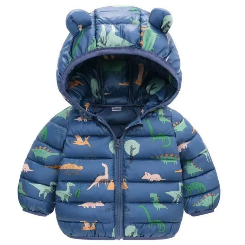 JUMP KIDS - Parka Con Capucha Y Manga Larga Niño Dinosaurios Azul Oscuro Jump Kids