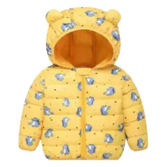 JUMP KIDS - Parka Con Capucha Y Mangas Larga Niño Dinosaurio Amarillo