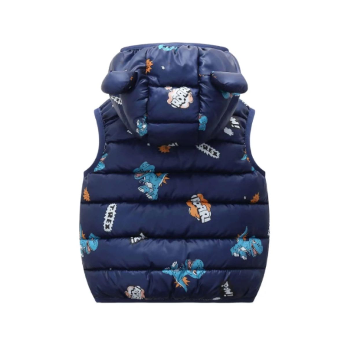 JUMP KIDS - Parka Capucha Sin Mangas Niño Dinosaurio T-Rex Azul Oscuro Jump Kids