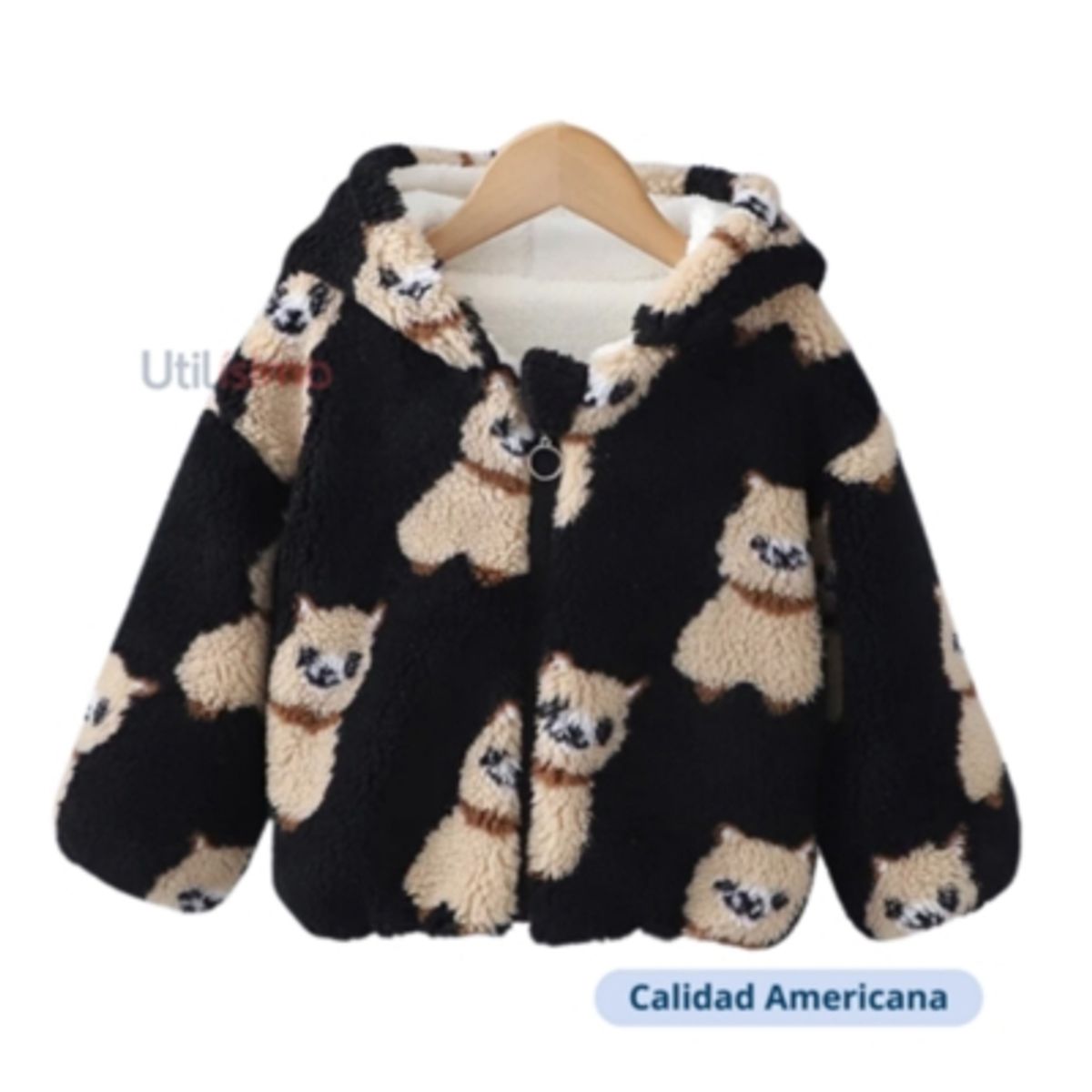 JUMP KIDS - Chaqueta Peluda Forrada en Chiporro Unisex Negro Jump Kids