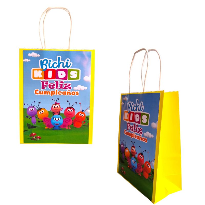 GENERICO - Bolsas para Dulces Temática Bichi Kids 12u