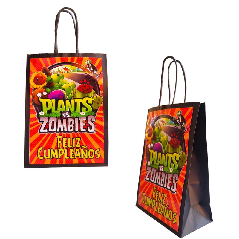 GENERICO - Bolsas para Dulces Temática Plants vs Zombies 12u