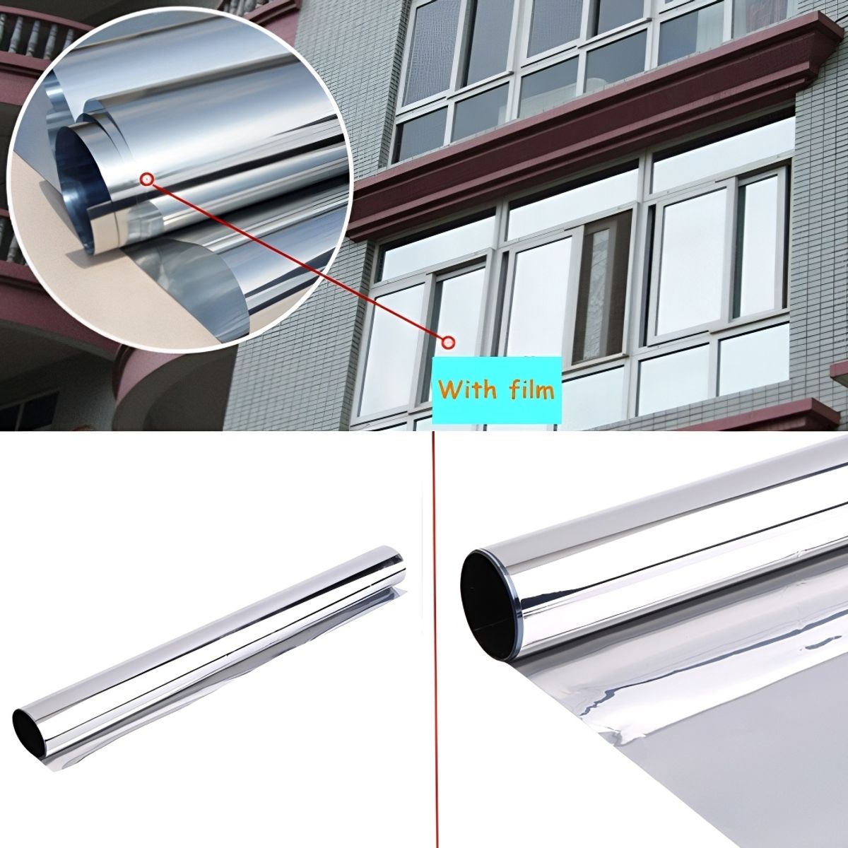 GENERICO - Papel Rollo Polarizado Espejo 5% Casa Y Auto 75cm X 300cm