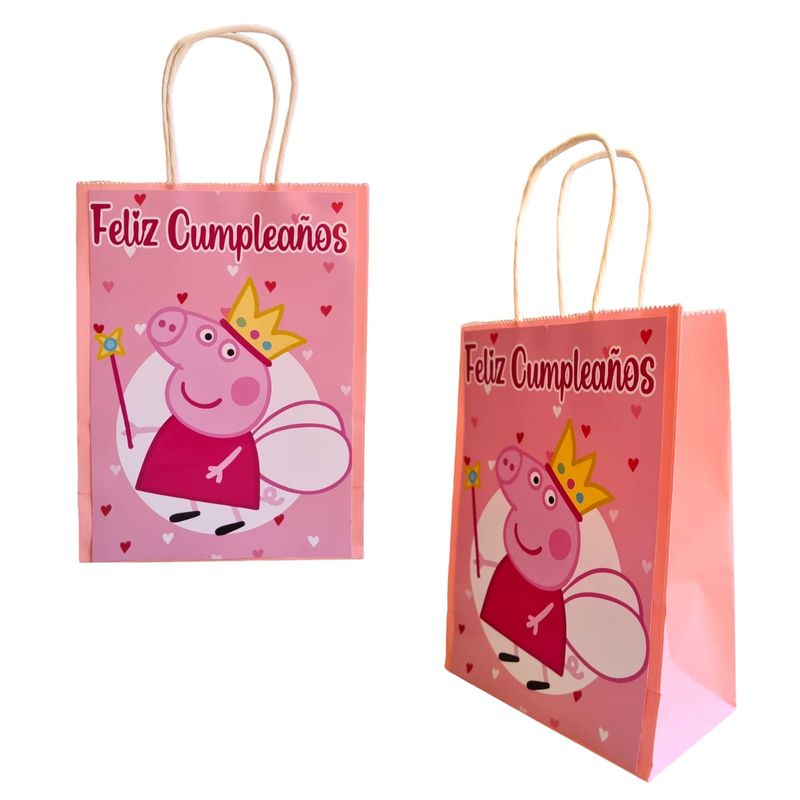 GENERICO - Bolsas para Dulces Temática Peppa Pig 12u