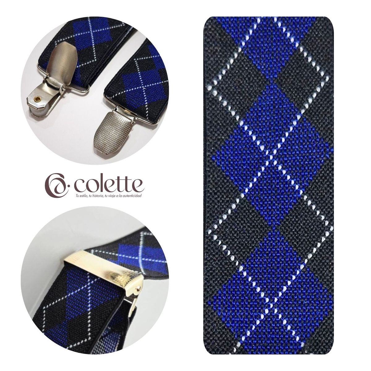 COLETTE - Suspensor Para Pantalones Elegantes Finos Diseños Varios