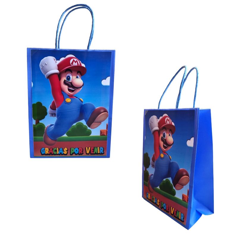 GENERICO - Bolsas para Dulces Temática Mario Bros 12u