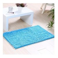 Alfombra De Baño Microfibra Bajada Ducha Ultra Absorbente Celeste