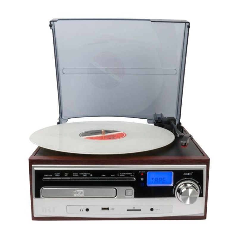 IRT - Tornamesa Tocadiscos IRT Vintage80 CD Cassettes Vinilos BLuetooth