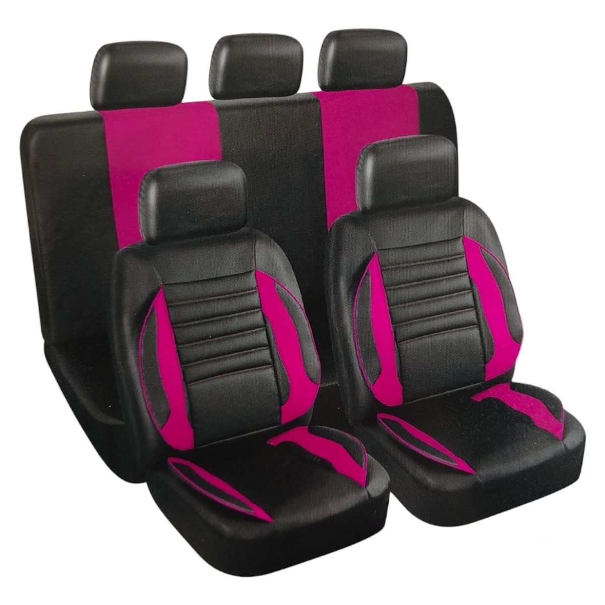 Funda Cubre Asiento 100% Eco Cuero + Bolsillo Auto 1703 Rosa, marca GENERICO - Foto 2
