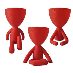 GENERICO - Pack 3 Maceteros Robert Plants Rojo