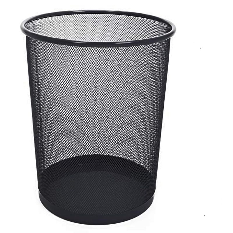GENERICO - Basurero Papelera Canasta Metálico Oficina  C/Negro 21*28cm