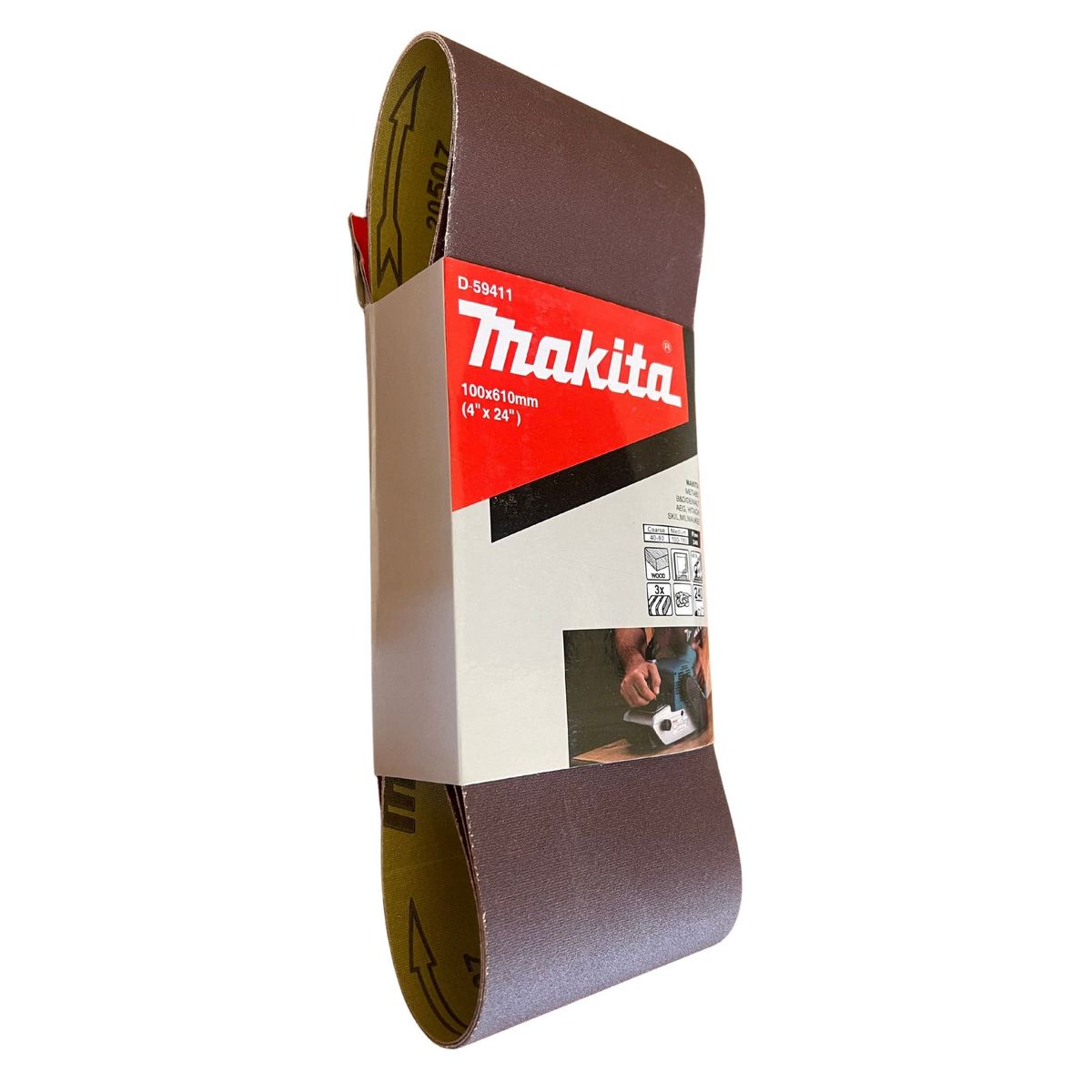 MAKITA - Lija de Banda 4x24" 3Pzs G-240 Madera-Metal Makita D59411