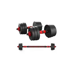 GENERICO - Set Mancuernas 15 Kg Barra Armable Ajustable