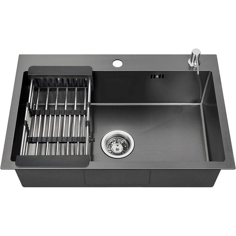 YOMYM - Fregadero De Cocina Negro 550 x 450 mm