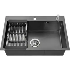 YOMYM - Fregadero De Cocina Negro 550 x 450 mm