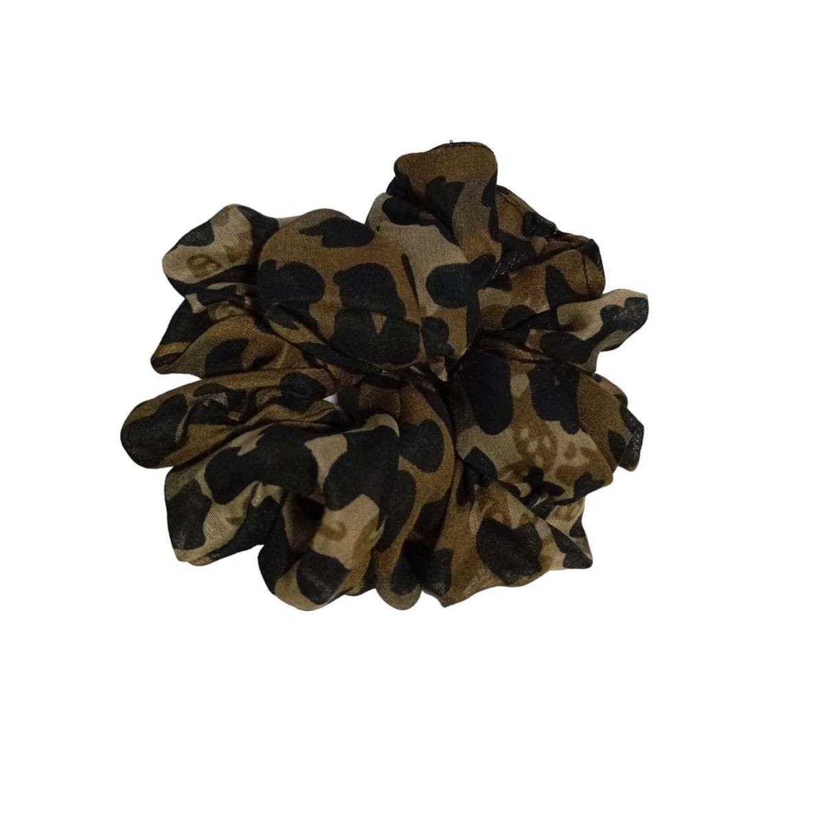 GENERICO - Scrunchie Colet para el cabello XL Manchas Negro y Cafe