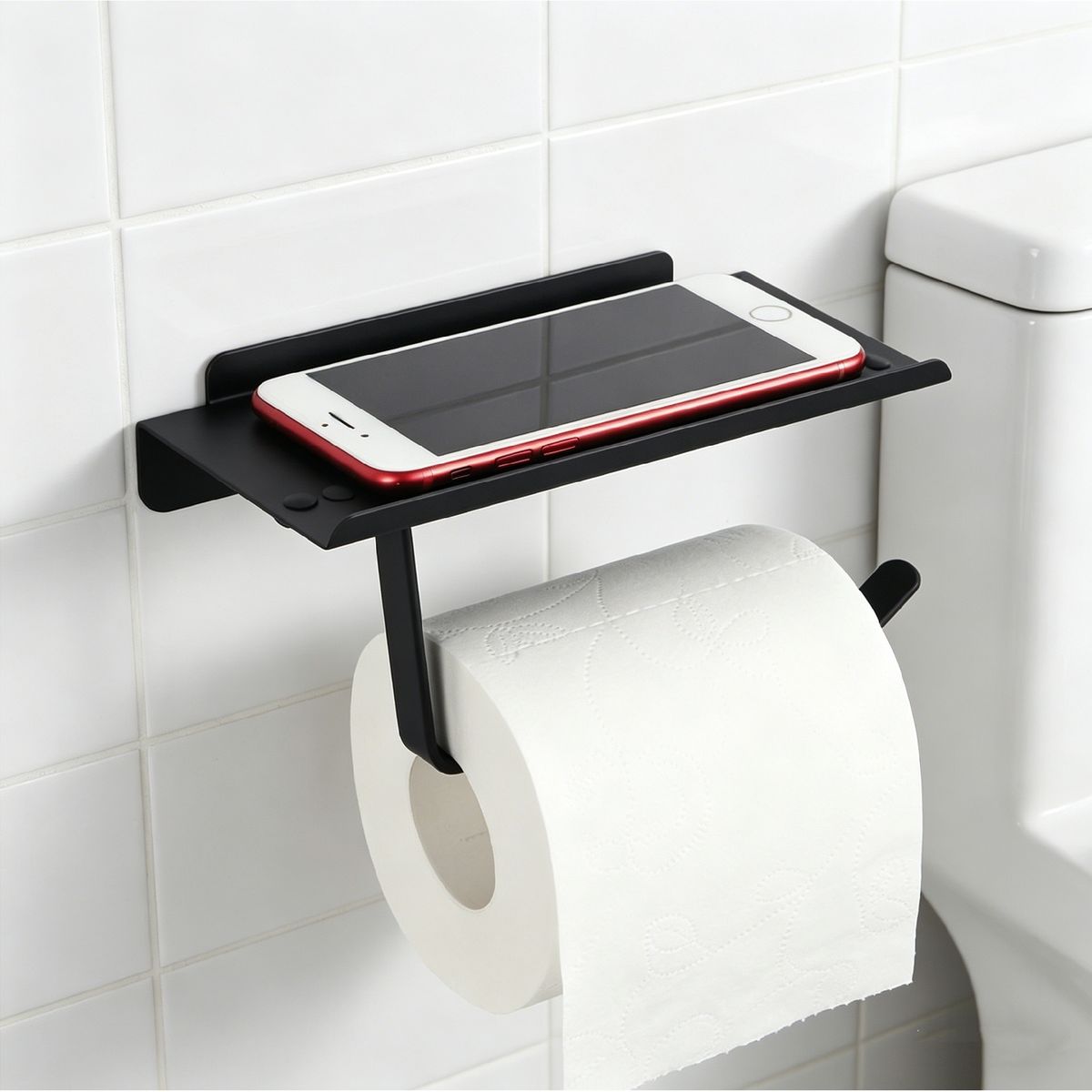 YOMYM - Porta Rollo Papel Higiénico Confort Soporte Celular Premium Posavasos 17×9CM