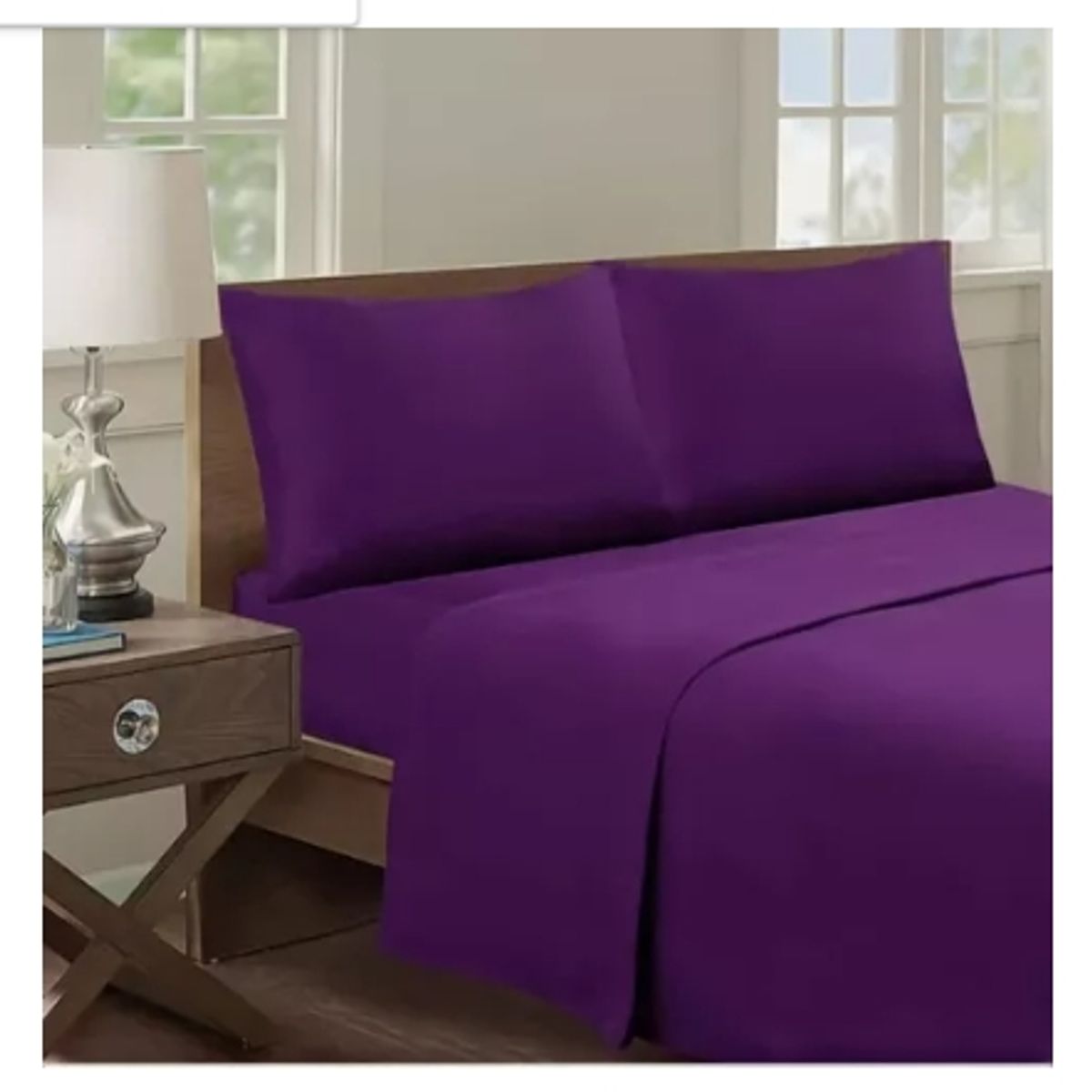 GENERICO - Conjunto De Sabanas Mas Fundas 2 Plazas 180 Hilos Morado