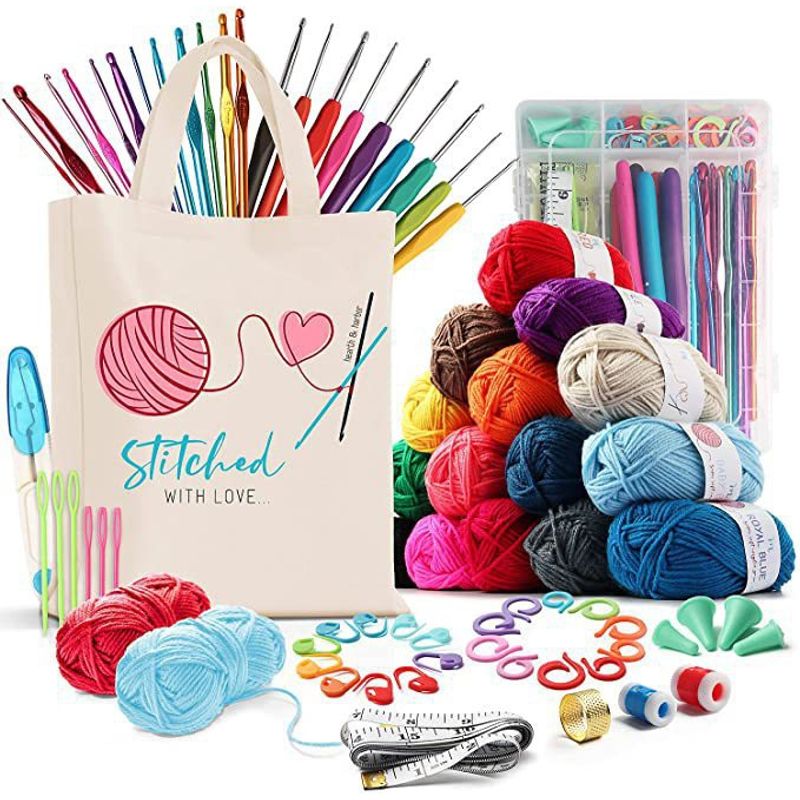 KUANGYE - Set Con Estuche Crochet Silicona Accesorios Para Tejer