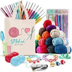 KUANGYE - Set Con Estuche Crochet Silicona Accesorios Para Tejer