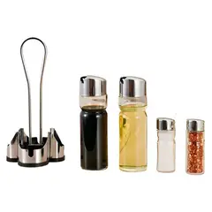 ALLEGRA - Set de Alcuza 5 Piezas Diseño Clasico Aceite Sal